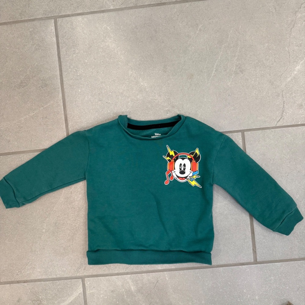 Disney Junior Mickey Mouse Music Boombox Teal Green Sweatshirt Kids 3T Pullover